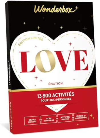 Wonderbox - Love Émotion - Coffret Cadeau - Idée Cadeau Multi Activités
