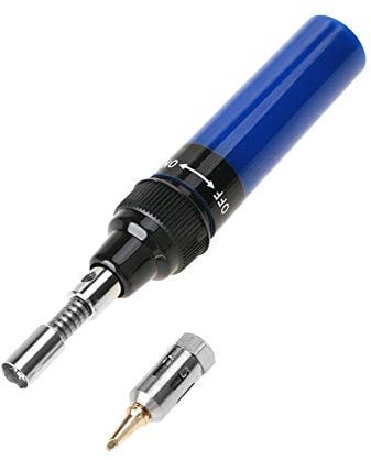 Gas Soldering Iron, Welding Butane Pen, Portable Mini Cordless Gas Butane Soldering Iron Electric Blow Torch Gun, Wireless Soldering Torch Pen for Welding Car Truck Engineering Repair(Blue)