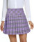 Damen Schule Stil Elastische High Taille Faltenrock A-Linie Kariert Tennis Mini Röcke mit Kurze Hosen(S, 20)