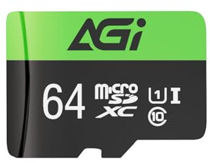 AGI TF138 Carte Micro SDXC avec Adaptateur Classe 10/UHS I 64 Go