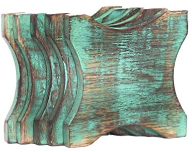 Modern Mango Untersetzer aus Holz | Handbemalte Untersetzer aus Mangoholz, Nachhaltige Handwerkskunst