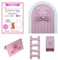 MFS Myfuturshop Raton Pérez Porte magique + boîte à dents + échelle + 4 certificats de dent propre Cadeau original pour garçon et fille (rose pastelL)