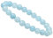 ELEDORO Handgefertigtes Edelstein Perlen Stretch Armband - Echte Steine 8mm (Aquamarin)
