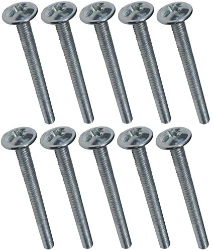 AERZETIX - C44748 - Juego de 10 - Tornillo para tiradores de muebles - cabeza grande abombada - Ø4x45mm - acero galvanizado - huella Pozidriv - bricolaje - renovación - decoración