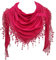 GFM® Einfarbiger Jersey-Schal mit Spitze und Quasten (TRI-PLN-CRTGLB-Rosa)