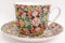 Florentine Breakfast Cup & Saucer Large Fine Bone China 14.5oz Jumbo Set Floral Gold Accents Renaissance Design Hand Decorate in UK
