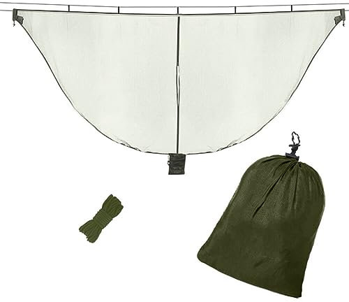 Mosquitera hamaca hamaca ultraligera de viaje camping para una protección de 360°, transpirable ligera hamaca colgante con bolsa de almacenamiento para cuerda de viento para jardín, camping al aire