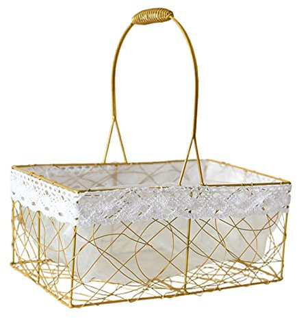 SM SunniMix Paniers De Fleurs, Paniers De Décoration, Panier De Rangement De Fleurs De Mariage Panier De Bonbons Porte-Fruits Pour Contenir Des Fleurs, Des Bonbons, Rectangulaire L