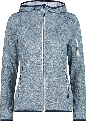 CMP Damen Knitted Hoodie Jacke, cielo-bianco, 36