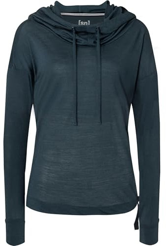 Super.Natural Damen Voyage Funnel Hoodie, Blueberry, L
