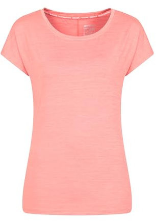 Mountain Warehouse Panna II Womens UV Loose T-Shirt - Relaxed Bit with Iso Cool Fabric, Activewear - Best for Spring Summer Running, Cycling, Outdoors, Hiking & Walking Coral Women's Size 18
