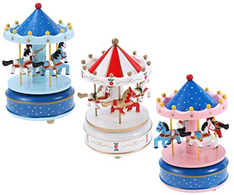PRETYZOOM Kasten Weihnachten Deko Miniaturdekoration Statuendekor Musikalische Karussell-Statue Weihnachtskarussell Antikes Karussell Mini-karussell Dekorationen Schmücken Ornamente Luxus