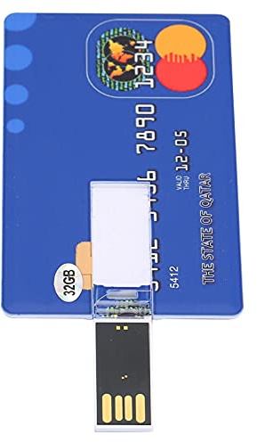 QANYEGN Unidad Flash USB De 32 GB, Almacenamiento En Forma De Tarjeta De Crédito Bancaria, Ideal para Almacenamiento De Datos Y Transferencia De Archivos