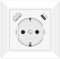 Sasudose Steckdose mit USB Anschluss und Typ C Port PD 18W Schnellladung Schuko USB Steckdose Unterputz QC 3.0 System 55 Reinweiß Glänzend Einzelsteckdose (4000W/16A) Wandsteckdose für Büro Hause