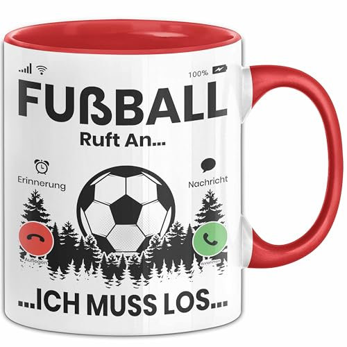 Fussballer Tasse Geschenk Fussballspieler Geschenkidee Fußball Ruft An Kaffee-Becher (Rot)