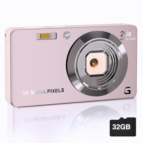 Focusify Appareil photo numérique 4K pour photographie, appareil photo numérique avec autofocus 56 Mp, zoom 20x, anti-tremblement, caméra vidéo avec carte SD de 32 Go pour adultes, adolescents,