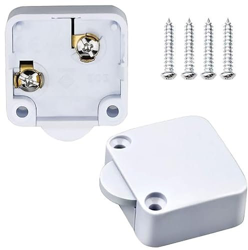2 Pièce Interrupteurs de Porte de Meuble Commutateur D'armoire Interrupteur D'éclairage Interrupteur Automatique pour Placards, Blanc