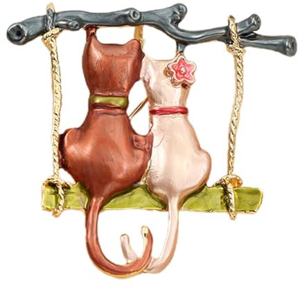 Quzente Emaille Katzen Brosche,Katzen Anstecknadel,Legierung Emaille Broschen Schmuck | Dekorativer Tierschmuck in Paar-Katzenform für Ausgehen, Hochzeit, Alltag, Verabredung