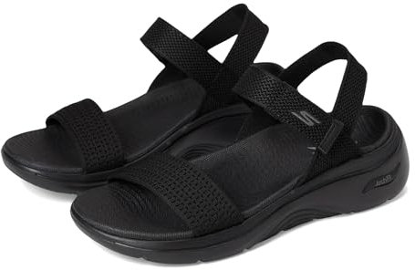Skechers Femme GO Walk Arch FIT 2.0 Sandal, Black, 39 EU
