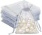G2PLUS Silbergrau Organzasäckchen, 10x12cm Geschenk Organzabeutel, 100 Stück Organza-Beutelchen mit Kordelzug Sie als Hochzeit Bonbonsbeutel, Schmuckbeutel, Geschenkbeutel