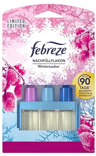 Febreze 3Volution Lufterfrischer Duftstecker Nachfüller Winterzauber 20 ml, 3 Wechselnde Düfte Zum Bekämpfen Von Gerüchen
