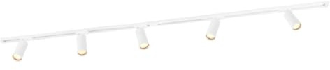 Ledvion Schienensystem lampen 2m 1-Phasen Weiss 5-flammig ohne GU10 Lampe | Fuer Wohnraum Kueche und Essbereich mit flexibler Lichtausrichtung