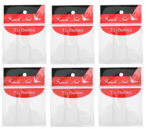 veorly 6 Pack Of 48 Nail Art French Manicure Tip Guides Stickers