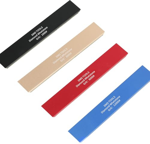 DMD 4-Piece Diamond Sharpening Stone Set Safe Whetstone Set Diamond Grinding Stone Knife Sharpeners Tool Kit for Kitchen Hunting (Resin)