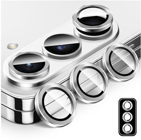 LucBuy Camera Lens Protector for Samsung Galaxy Z Fold 4, 9H Tempered Glass Camera Cover Screen Protector Film Sticker, Automatic-Alignment Individual Aluminum Alloy Rings
