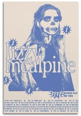 WEHWEGB Lizzy McAlpine Poster, Wandkunst, Cover, Zimmer, Vintage-Poster, dekoratives Gemälde für Schlafzimmer, Wohnzimmer, ästhetisches, elegantes Poster, 30 x 45 cm, ungerahmter Stil