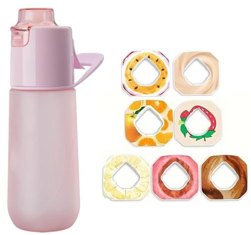 750ml Trinkflasche mit Geschmack Air Wasserflasche mit Geschmack Zuckerfrei Auslaufsicher BPA Frei mit 7 Geschmack Pods Trinkflasche mit Duft Set (D)