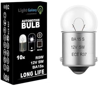 Light Galaxy ... Ihr Lichtlieferant 10x BA15s R5W Premium Glühlampe Rücklicht Birne 12 V 5w Kfz Kugellampe Globusform Autolampe PKW Motorrad Roller