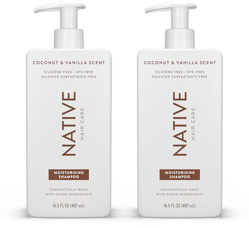 Native Shampoo per Uomini e Donne senza Siliconi e Solfati - Profumo Cocco e Vaniglia - Shampoo Idratante - Dona ai Capelli Secchi una Lucentezza Morbida e Sana (2 Pack, 487 ml)