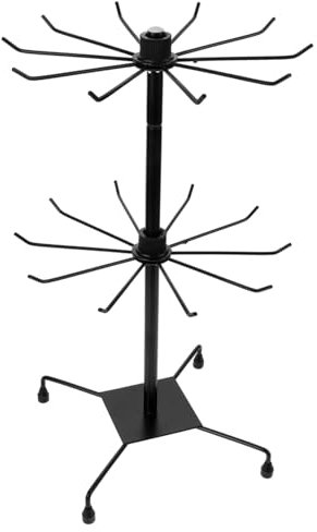 Générique Présentoir Plaque Tournante Vitrine Étendoir à Linge Portant à Vêtements Accessoires De Bar à La Maison Support D'affichage Bijoux Collier Portemanteau Porte-vêtement Le Fer Black