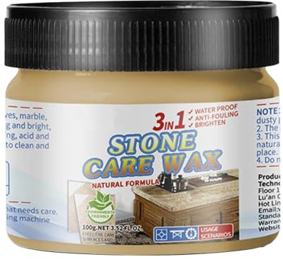 STEINPOLIERSET - Marmor Granit Finishing Wax, Steinpolitur Set, täglicher Natursteinreiniger, Steinpoliturwachs, Versiegelungswachs u