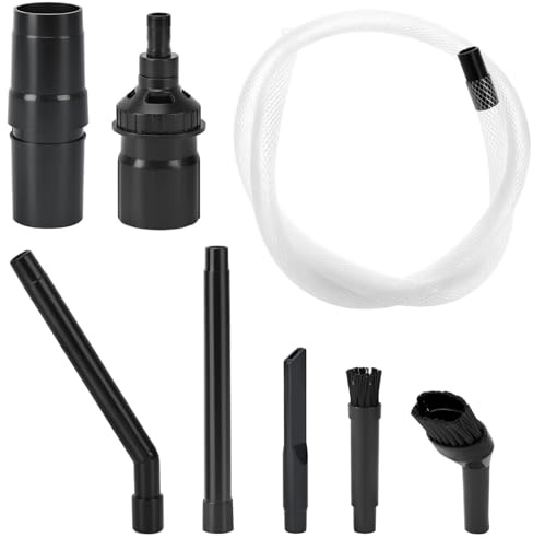 QWORK® 8 Stück Mikrodüsenset für Staubsauger, Ø 32/35 mm Staubsauger Adapter, inkl. Fugendüsen, Möbelpinsel und Saugschlauch, Staubsauger Aufsatz
