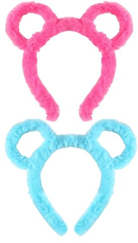 2 Pièces Portent Des Bandeaux D'Oreille, Une Moelleuse En Peluche, Des Bandeaux De Lavage De Visage De Dessin Animé Créatif, Accessoires De Cheveux Intéressants.
