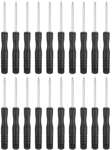 sourcing map 20pcs PH00 Mini Phillips Screwdriver #00 3.1 Length Screwdrivers 1.8 Carbon Steel with Ergonomic Handle for DIY Repairing, Black