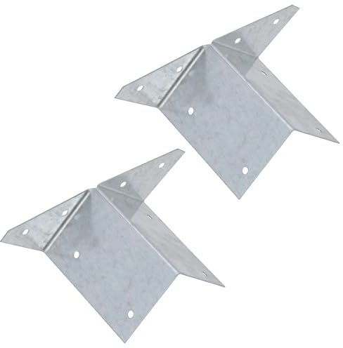 Arris Rail Bracket Fence Post Support Galvanised 100mm Panel Repair 2PK