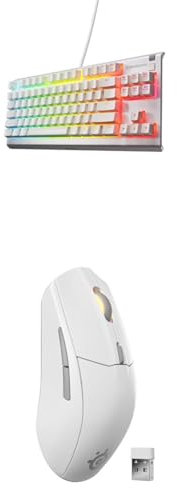 SteelSeries Apex 3 TKL White - Gaming Tastatur - 8-Zonen RGB-Beleuchtung - Deutsches QWERTZ Rival 3 Wireless Gen 2 Gaming-Maus - 2,4 GHz und Bluetooth – 18K DPI TrueMove Air-Optiksensor