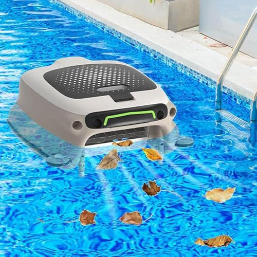 menglanchang Robot Solaire Skimmer Piscine Hors Sol,Robot Piscine De Surface sans Fil, Navigation Intelligente,Tournent Ou Contournent Automatiquement,ContrôLe à Distance,8h D'Autonomie