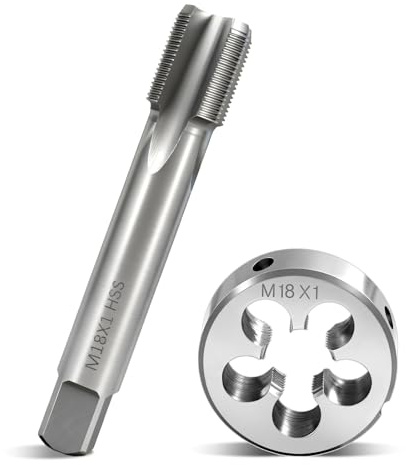 Gewindeschneider M18*1MM Gewindeschneidzeug-satz Gewindebohrer & Außengewindeschneider Set Gewindeschneidsatz aus HSS Stahl für Metrische Innen- und Außengewinde
