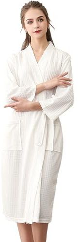 Leaomuny Vestaglia in Pile Donna in Morbida Spugna Inverno Accappatoi Vestaglia Lungo Senza Cappuccio Altamente Assorbente Morbido e con Alta Capacità di Asciugatura Palestra