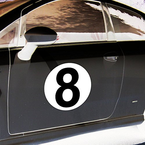 GreenIT 2 Aufkleber 20cm Sticker Startnummer Startnummern Racing Auto Start Nummer Zahl Ziffer Tor Halle Garage Werkstatt Müllkontainer (Startnummer 8)