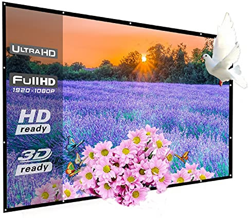 300 Zoll große tragbare Outdoor-Projektor-Leinwand, WRLSUN HD, 16:9, großes, faltbares, dickes Leinwandmaterial, Heimkino, Projektionsleinwand für Outdoor-Camping, Büro, Schule, Party, Sportshow
