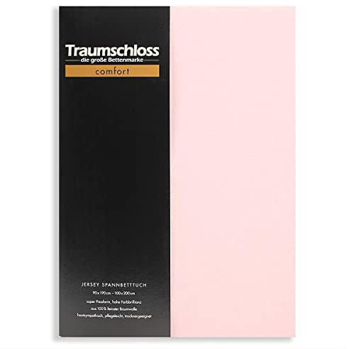 Traumschloss Spannbetttuch »Comfort« 100% Baumwolle | Edel-Jersey | bügelfrei | Puder (rosé) | 140-160x200cm