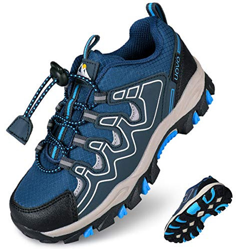 UOVO Turnschuhe Jungen Wanderschuhe Sneakers Kinder Trekking Schuhe Outdoor Sportschuhe Laufschuhe Blau 32