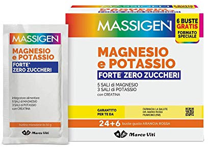 Massigen, Magnesio e Potassio Forte, Integratore 24+6 Bustine Gratis (1)