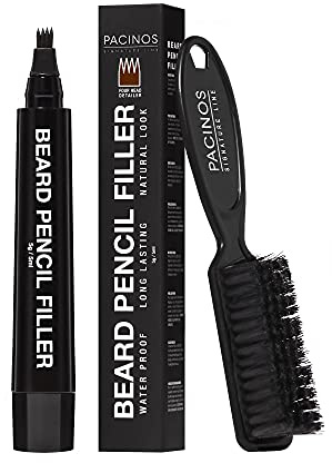 Pacinos Beard Pencil Filler Water Proof, Long Lasting (Dark Brown)