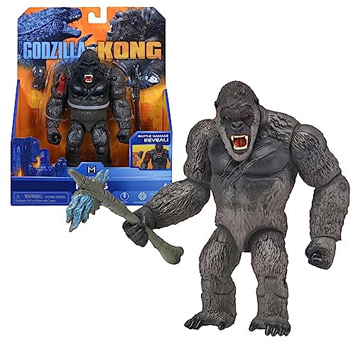 MonsterVerse Godzilla vs Kong 6 Inch Godzilla Highly Detailed and Uniquely Sculpted Collectable Action Figure with Battle Axe, Black, Suitable for Ages 4 Years+